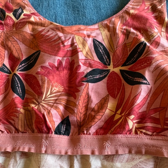 Tommy Bahama Maroon Floral Tank Shelf Bra Size L NWT - Picture 8 of 11